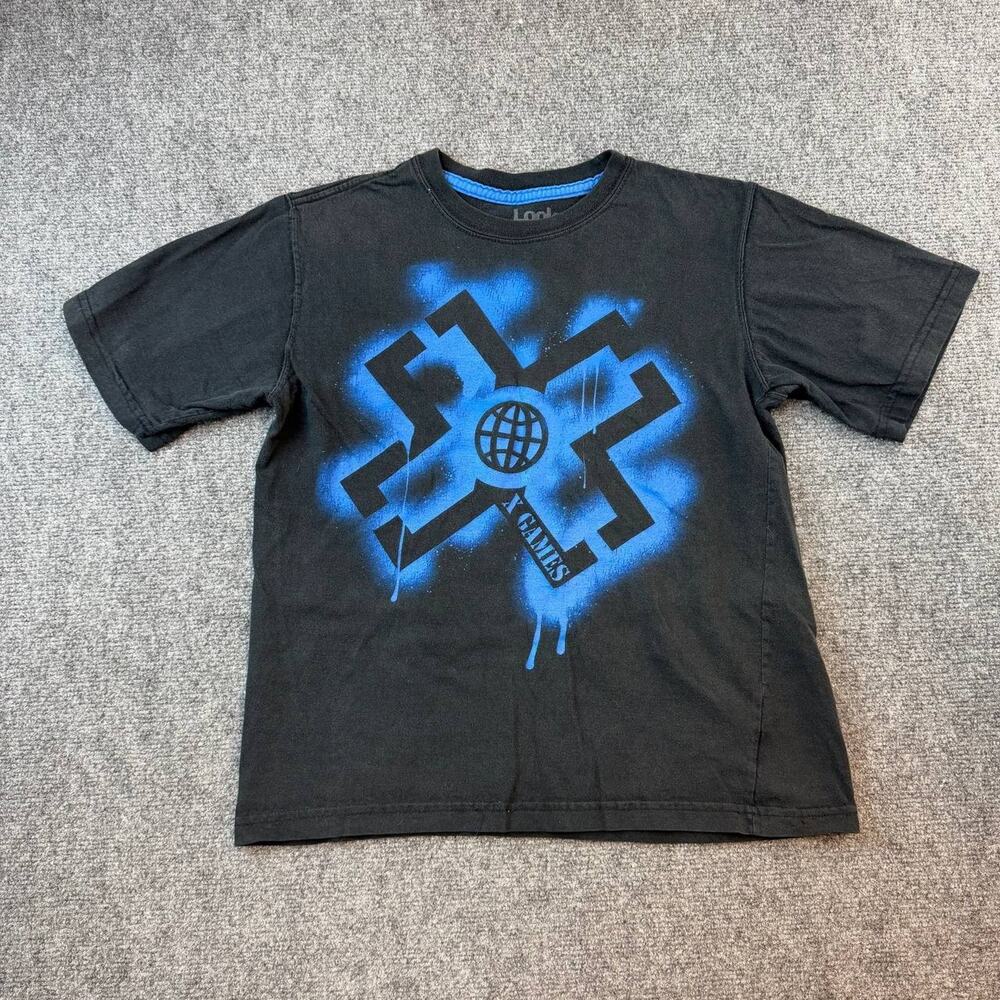X Games Youth Graphic T-Shirt Black Blue Logo Teen Streetwear